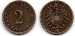 Allemagne -  2 Pfennig 1875 F TB+ - 2 Pfennig