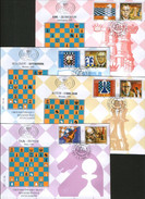 Yugoslavia 1995 World Chess Champions II, Max Euwe, Mikhail Botvinnik, Vasiliy, Smislov, Mikhail Tal, FDC - Lettres & Documents