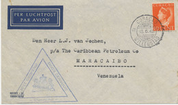 CURACAO - NIEDERLÄNDISCHE ANTILLEN 1942 10C Königin Wilhelmina Als EF A. Kab.-Lupo-Bf Nach Venezuela ZENSUR - Antillen