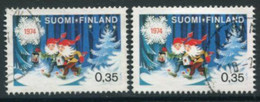 FINLAND 1974 Christmas On Both Papers Used.  Michel 758x+y - Used Stamps