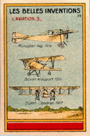 Image Série Les Belles Inventions L'Aviation (5) The Plane Monoplan Rep 1914 Biplan Nieuport ... N°39 Dos Blanc TB.Etat - Other & Unclassified