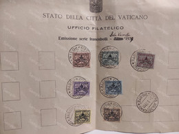 Italy Vatican UFFICIO FILATELICO Emissione Serie Francobolli Sede Vacante 1939. 7 Stamps Poste Vaticane. - Covers & Documents