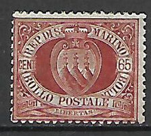 SAN MARINO 1892 -94 CIFRA O STEMMA SASS. 19 MLH VF - Neufs