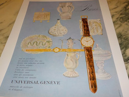 ANCIENNE PUBLICITE  RARES MONTRE UNIVERSAL GENEVE 1959 - Autres & Non Classés