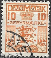 DENMARK 1934 Special Fee Stamp - 10ore - Orange FU - Fiscaux