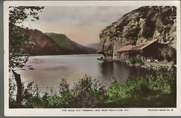 59361 ) BC Rock Cut Yasseau Lake Penticton Real Photo Postcard RPPC - Penticton