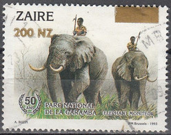 Zaïre 1994 Michel 1107 O Cote (2002) 1.20 Euro Eléphant Africain Cachet Rond - Oblitérés