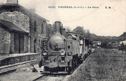 DEPT 95 VAURÉAL LA GARE TRÈS BELLE  ANIMATION 9X14 REIMPRESSION DE CARTES ANCIENNES - Vauréal