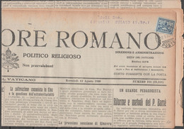 508 Vaticano - 1930 - Giornale “Osservatore Romano”, Affrancato Con Sede Vacante C. 25, Spedito In Oland - Covers & Documents