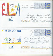 PAP REPIQUAGE ASSOCIATION ELA 2 ENVELOPPES DIFFERENTES. - Prêts-à-poster:Overprinting/Blue Logo