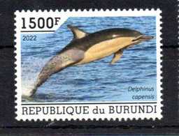 BURUNDI - 2022 - POISSONS - FISH - DAUPHIN - DOLPHIN - DELPHINUS CAPENSIS - 1500F - - Neufs
