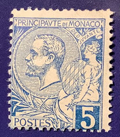 1891 Yv.13 Neuf ** MNH TB: Albert 1er 5c Bleu Neuf Sans Charniére Gomme D‘ Origine. (Monaco VF Postfrisch - Neufs