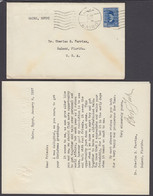 Egypt, 1937 20m On Cover From US Legation To USA With ENCLOSURE - 1915-1921 Britischer Schutzstaat