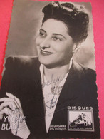 Portrait D'Artiste/ Yvonne BLANC/ Pianiste Et Chanteuse/Disque La Voix De Son Maitre/ Vers 1950       PA261 - Signed Photographs