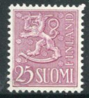 FINLAND 1959 Definitive: Lion 25 M. MNH / **.. .  Michel 502 - Unused Stamps