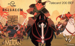 7516 Télécarte Collection MULAN    ( Recto Verso)  ( BD Disney )  Carte Téléphonique Belgique - Disney