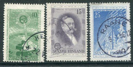 FINLAND 1955 Telegraph Cenentary Set Used .  Michel 450-52 - Used Stamps