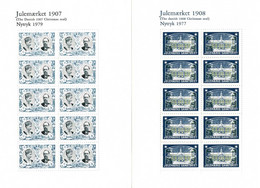 Denmark; Christmas Seals 1907-1908; Reprint/Newprint Small Sheet With 10 Stanps.  MNH(**), Not Folded. - Proofs & Reprints