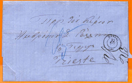 99227 - GREECE - POSTAL HISTORY - Prephilatelic Cover:  PIREO Patras TRIESTE - ...-1861 Voorfilatelie