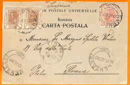 99440 -  ROMANIA  - Postal History -  POSTCARD To ITALY  1899 - Briefe U. Dokumente