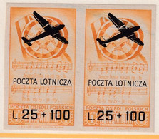 POLAND 1946 "Poczta Osiedli Polskich W Italii" Imperf Airmail Fi 10A Mint Never Hinged - Verschlussmarken Der Befreiung
