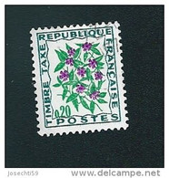 N° 98 Timbre Taxe  Pervenche 20c 1964 1971  France Oblitéré - 1960-.... Oblitérés
