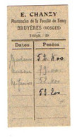 VP19.860 - BRUYERES ( Vosges ) - Petit Document Commercial - Mr Emile CHANZY Pharmacien - Drogisterij & Parfum
