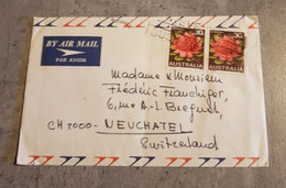 AUSTRALIA AIR MAIL PAR AVION CIRCULED SEND TO SWITZERLAND - Lettres & Documents