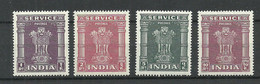 INDIA 1950 Michel 127 - 130 Duty Tax Dienstmarken MNH - Official Stamps