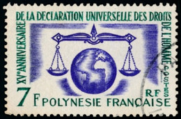 POLYNESIE - XVéme Anniversaire De La Déclaration Universelle Des Droits De L'homme - Oblitérés