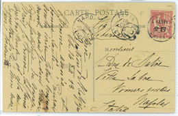 P0262 -  FRANCE Postoffice In CHINA - Postal HISTORY: POSTCARD To ITALY  1913 - Lettres & Documents