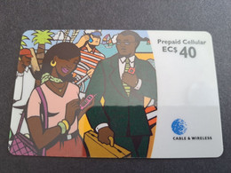 CARIBBEAN ISLANDS / $40,- PREPAID CELLULAIR    -PREPAID Used ** 10058** - Antilles (Autres)