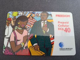 CARIBBEAN ISLANDS / $40,- PREPAID CELLULAIR / FREEDOM IN RED     -PREPAID Used ** 10059** - Antilles (Autres)