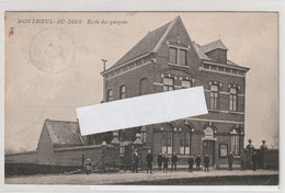 Montroeul-au-bois -Ecole Des Garçons Animée - Verso Relais Montroeul-au-Bois 1907 (Coba 15 Euros) - Frasnes-lez-Anvaing