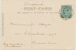 GB 1904 EVII 1/2d Blue-green As Single Postage On VF Postcard CDS "WEST-NORWOOD.S.E" To BUENOS AIRES, ARGENTINA - Covers & Documents