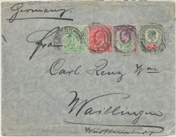 GB 1907, King EVII 1/2d, 1d, 1 1/2d And 2d (both Chalky Coated Paper) As Extremely Rare Four-color Mixed Franking - Lettres & Documents