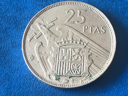 Münze Münzen Umlaufmünze Spanien 25 Pesetas 1957 Im Stern 65 - 25 Pesetas