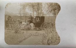 Automobile - Carte Photo - Beau Fiacre Cocher Attelage - Taxis & Fiacres