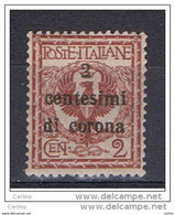 TRENTO  &  TRIESTE:  1919  SOPRASTAMPATO  -  2 C./2 C. ROSSO  BRUNO  N. -  SASS. 2 - Trento & Trieste