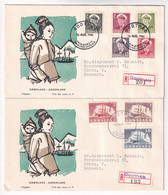 FDC - MiNr. 28–32, 34–36  Dänemark Grönland 1950, 15. Aug./1960. Freimarken: König Frederik IX. Und Arktisschiff - Cartas & Documentos