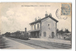 CPA 18 Aubigny Ville La Gare Train - Aubigny Sur Nere