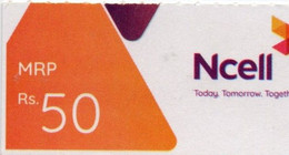 Recharge GSM - Népal - NCell - Rs. 50, Format 1/3,exp.18/06/2025 - Népal