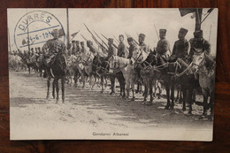 1914 Cpa AK Dürres Gendarmi Albanesi Albanais LEVANT Empire Ottoman France WW1 Wk1 48e RA Artillerie - Cartas & Documentos