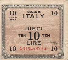 ITALIA 10 LIRE -1943 P- M13 - BILINGVE - Geallieerde Bezetting Tweede Wereldoorlog