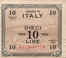 ITALIA 10 LIRE -1943 P- M13 - BILINGVE - Ocupación Aliados Segunda Guerra Mundial