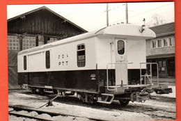 ZQH-06  Train LEB Lausanne Echallens Bercher Wagon Ambulant Des PTT à La Gare D'Echallens LEB. BVA Rochaix 1962 GF NC - Bercher