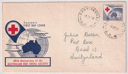 MiNr. 246 Australien (Commonwealth) 1954, 9. Juni. 40 Jahre Australisches Rotes Kreuz (FDC) - Covers & Documents