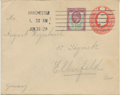 GB 1912, Superb EVII 1 D Red Postal Stationery Envelope Uprated With 1 ½ D Somerset House Printing Tied By MANCHESTER - Lettres & Documents