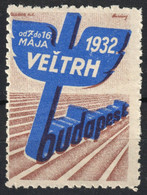 Czechoslovakia Language VELETRH LABEL CINDERELLA VIGNETTE 1932 Budapest Hungary Exhibition Caduceus HERMES - Autres & Non Classés