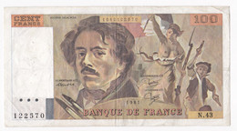 100 Francs Delacroix 1980 Alphabet N.46 N 122570,  Billet Ayant Circulé - 100 F 1978-1995 ''Delacroix''